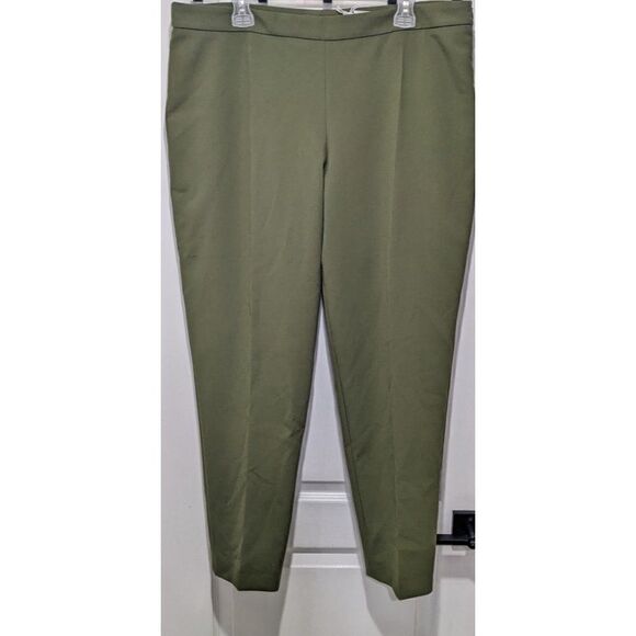 New hugo Boss | Tiluna Side-Zip 2 Slim-Leg Ponte Cropped Trousers in Green - Picture 3 of 9